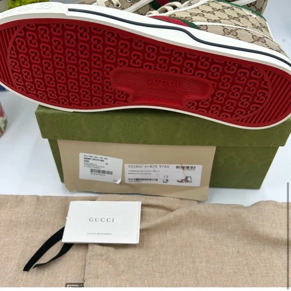 Men’s Gucci 1977 tennis high top sneakers size 12 made in Italy